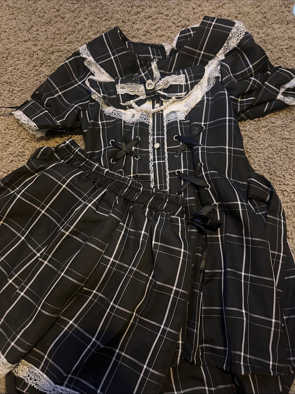 plaid j fashion one piece